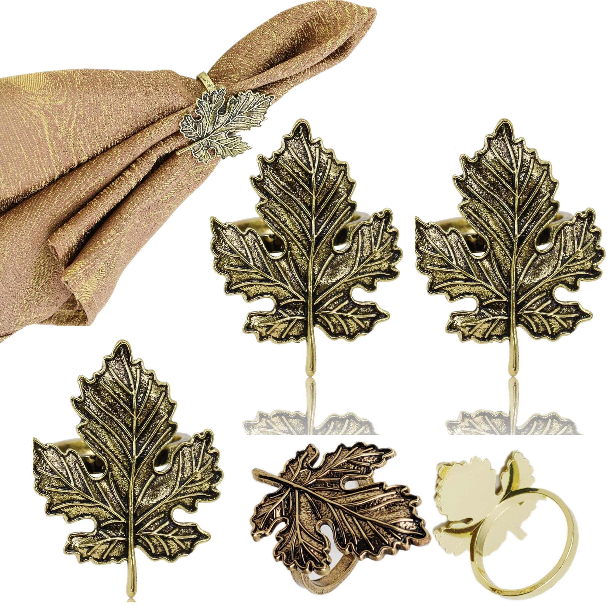 Amazon｜Elehereヴィンテージリーフナプキンホルダー12個セット 感謝祭